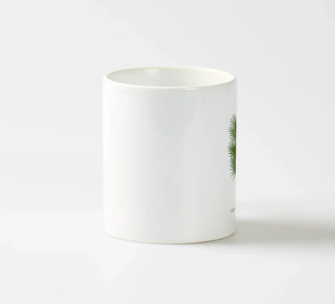 Palma di Latanier balai o Thrinax barbadensis tazza in ceramica da Vintagrafica