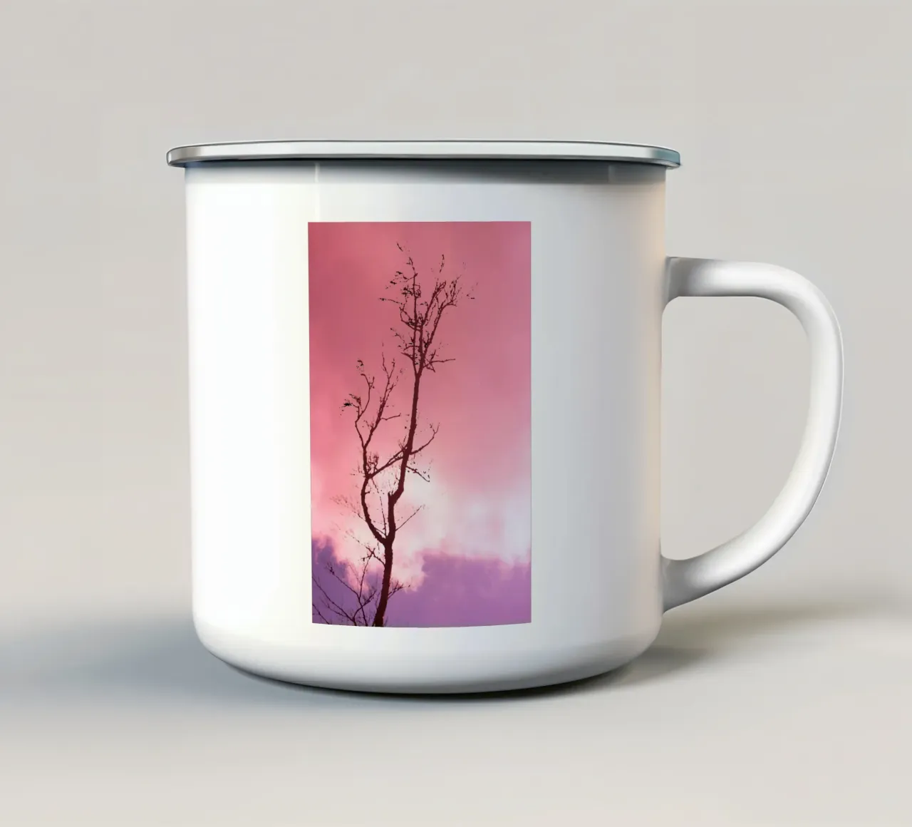 Albero al tramonto tazza in smalto da Something for you