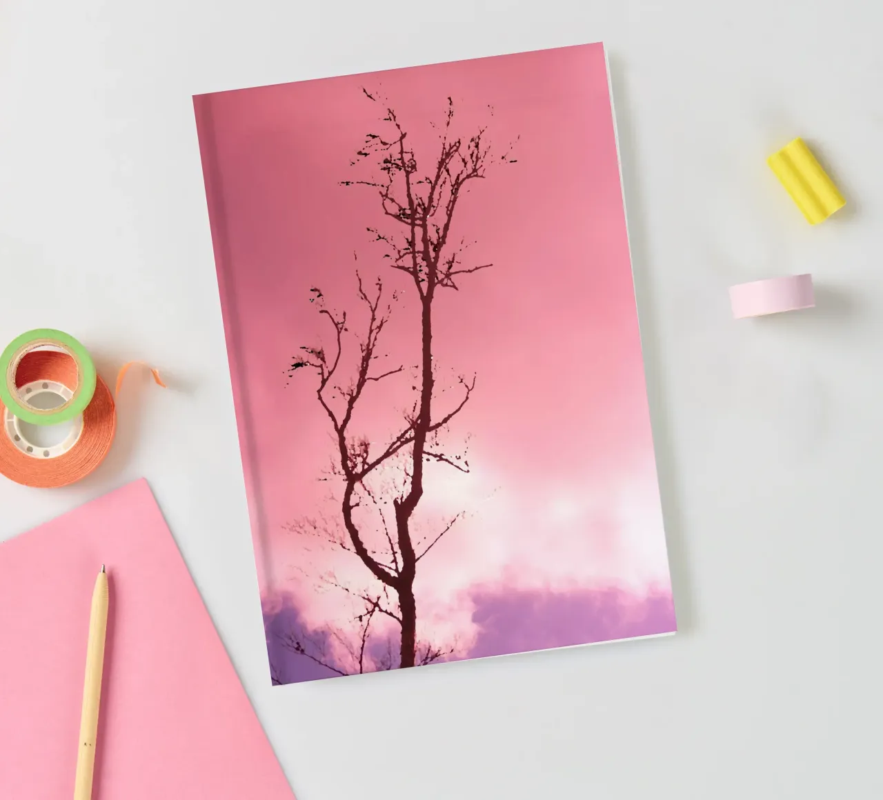 Tree in the sunset notebook by Something for you