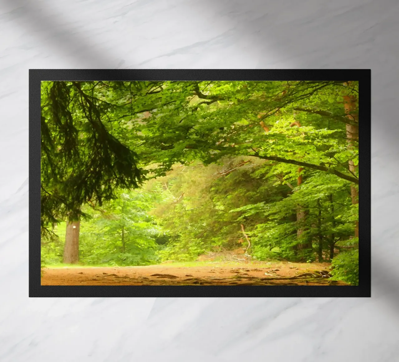 Path in the forest in summer sunshine doormat by Something for you