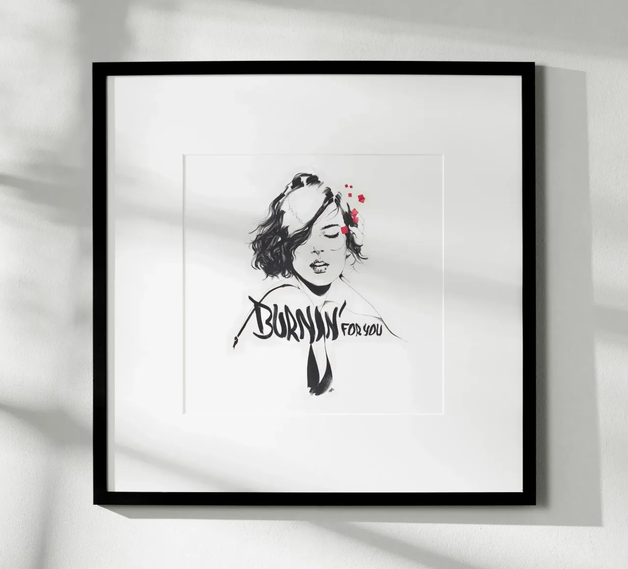 Burnin' For You poster con telaio in plastica da Manuel Rebollo
