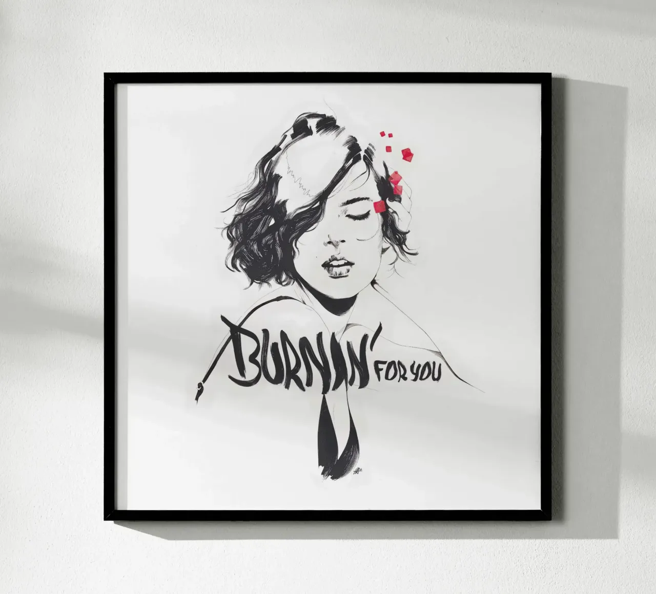 Burnin' For You poster con telaio in plastica da Manuel Rebollo