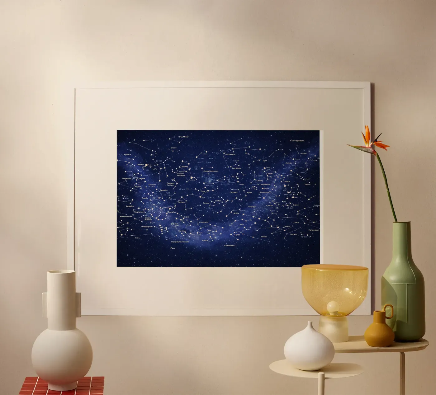 Deep Blue Constellation Map poster de Ninaittwaa