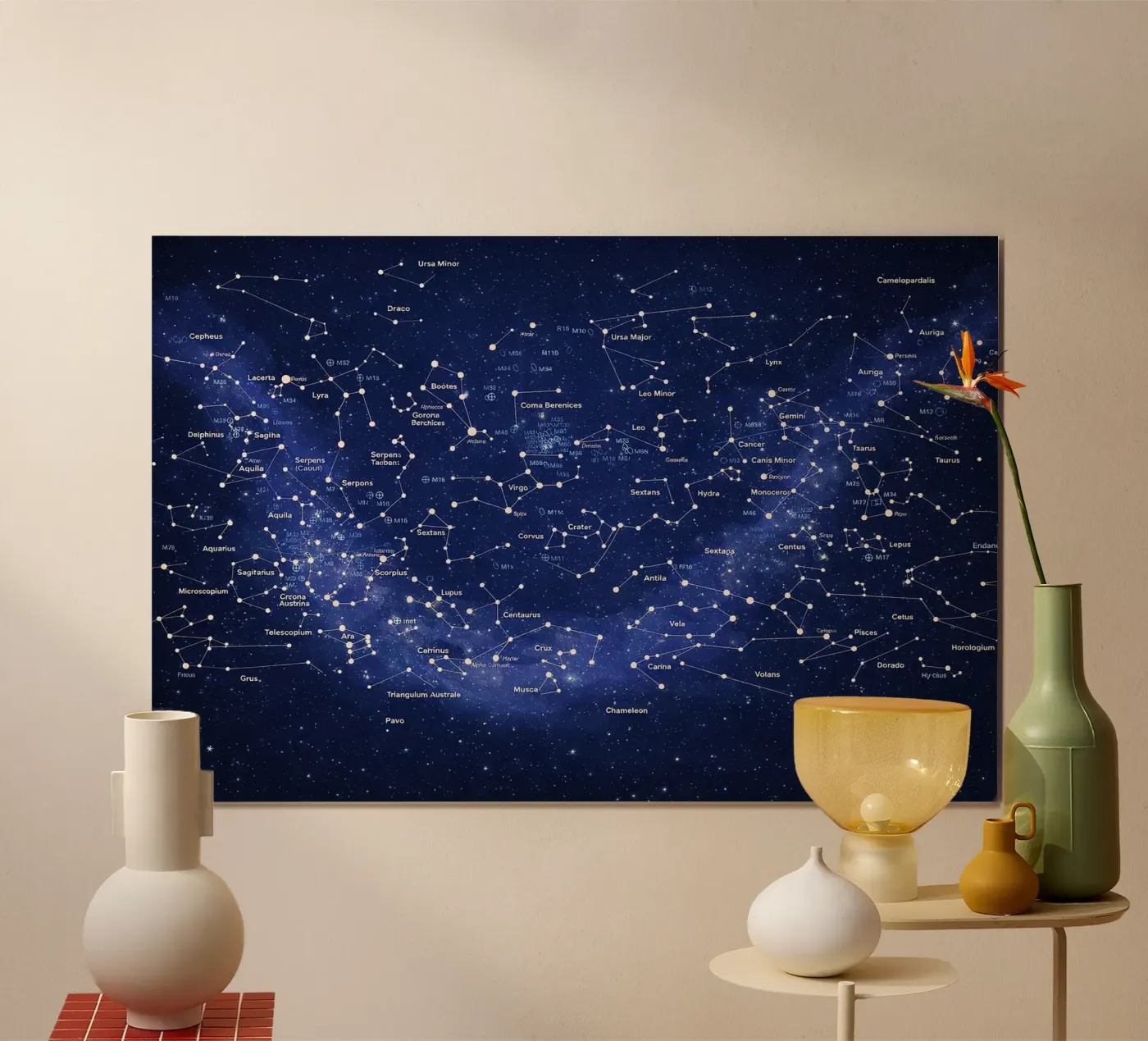 Deep Blue Constellation Map poster de Ninaittwaa