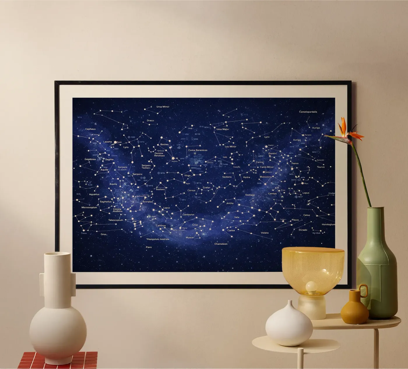 Deep Blue Constellation Map poster de Ninaittwaa