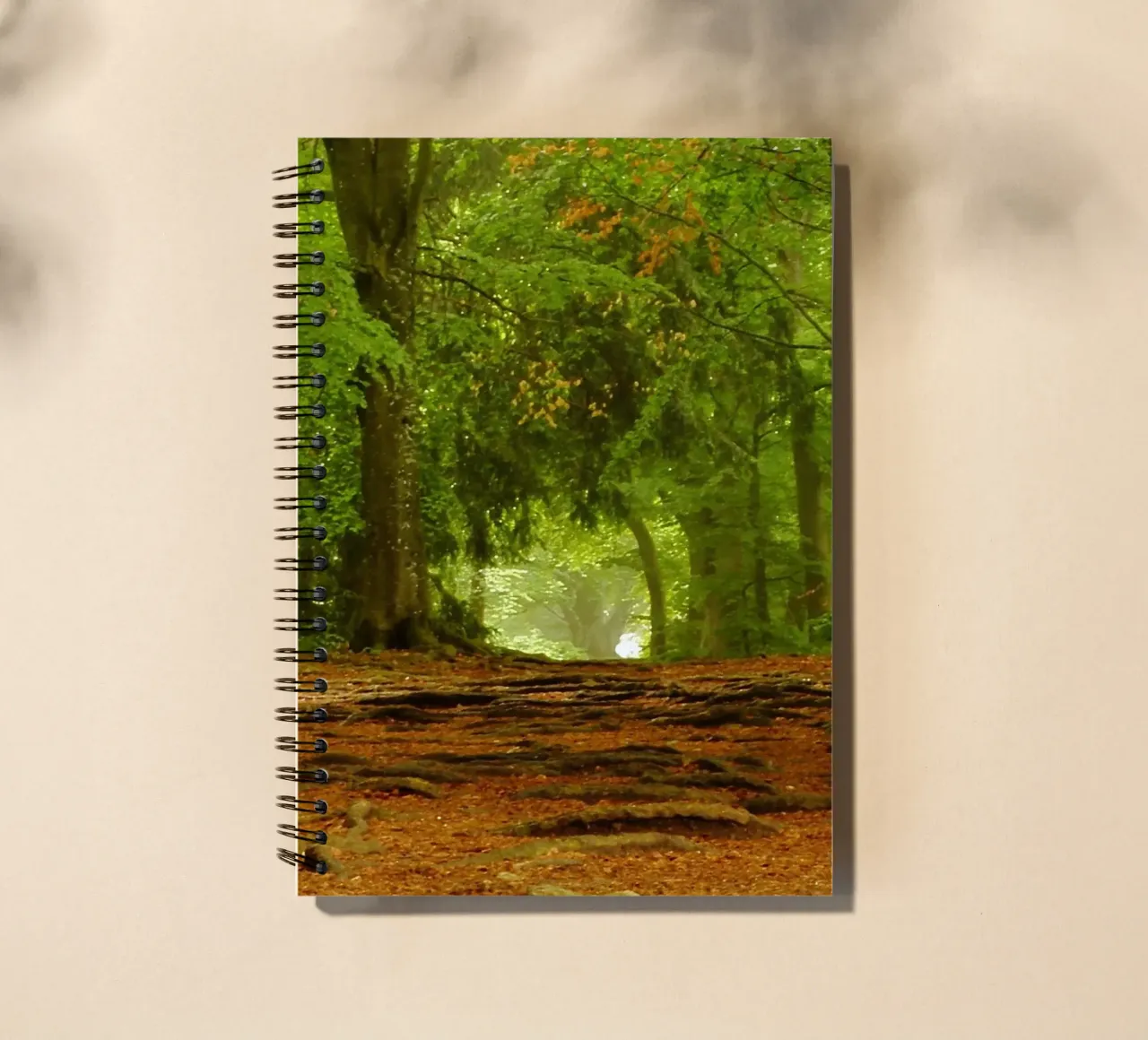 Path in the forest in summer sunshine spiral notebook by Something for you