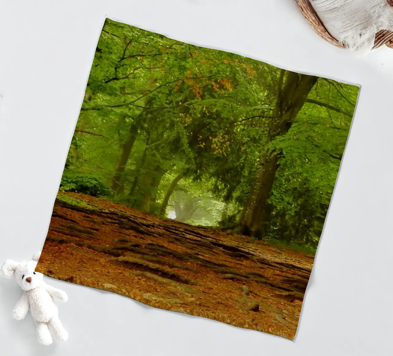 Path in the forest in summer sunshine fleece blanket by Something for you