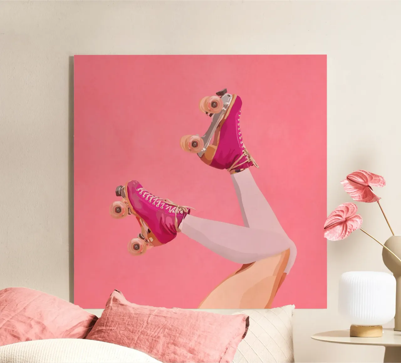 Pink Rollerblades plexiglass da cityart