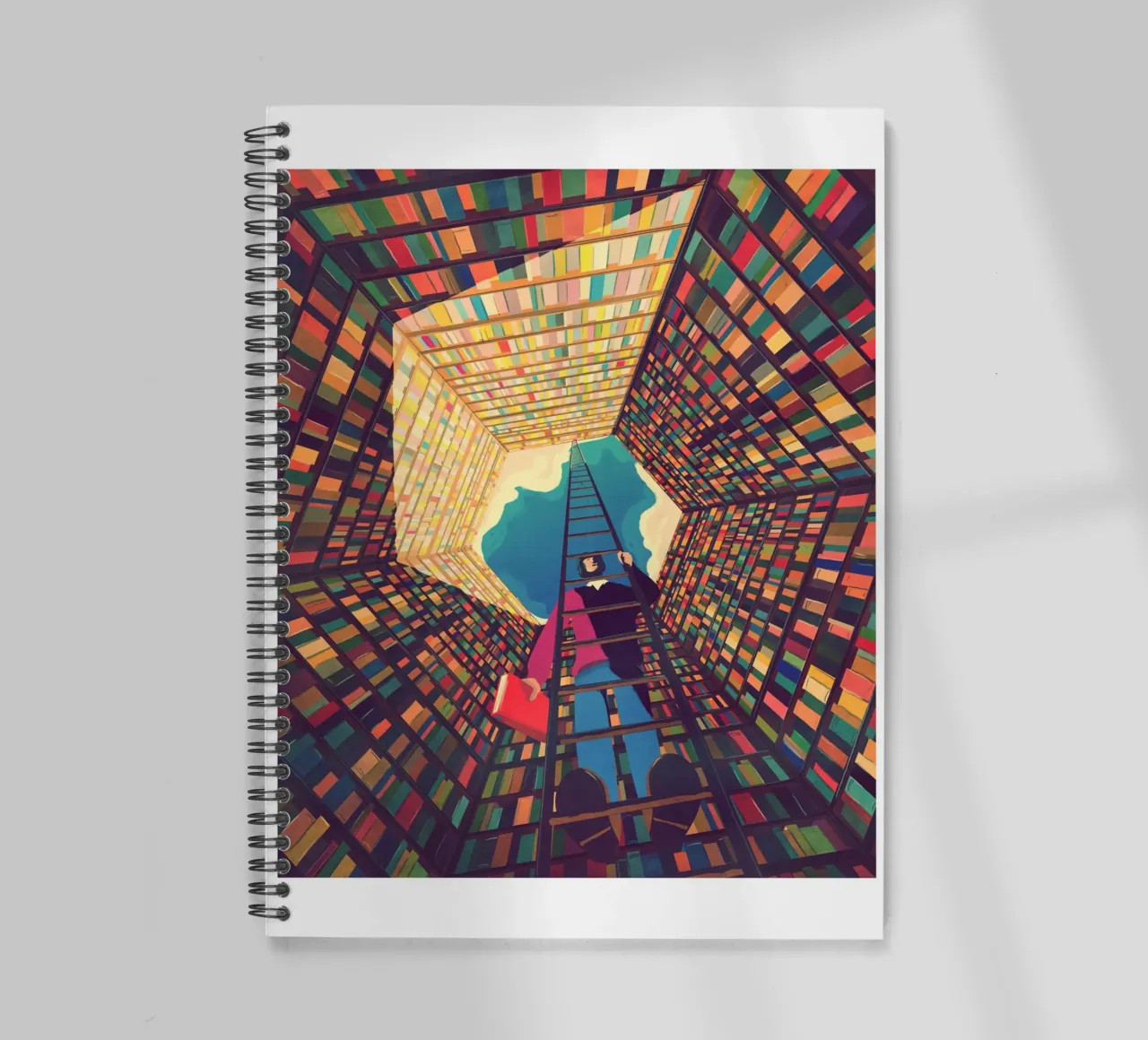 Library of Babel spiral notebook by Giordano Poloni