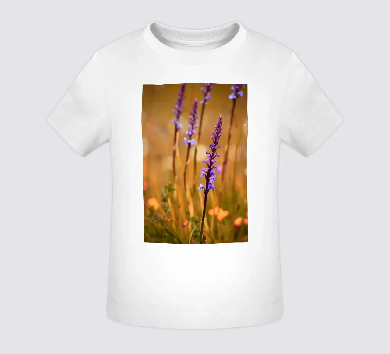 Piccoli fiori viola al sole maglietta neonato da Something for you