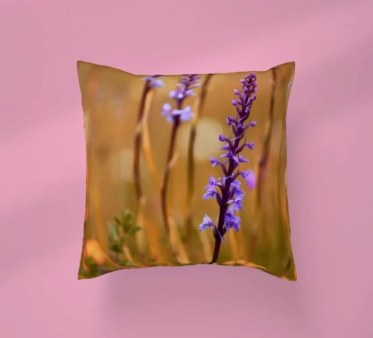 Small purple flowers in the sunshine decorative cushion by Something for you