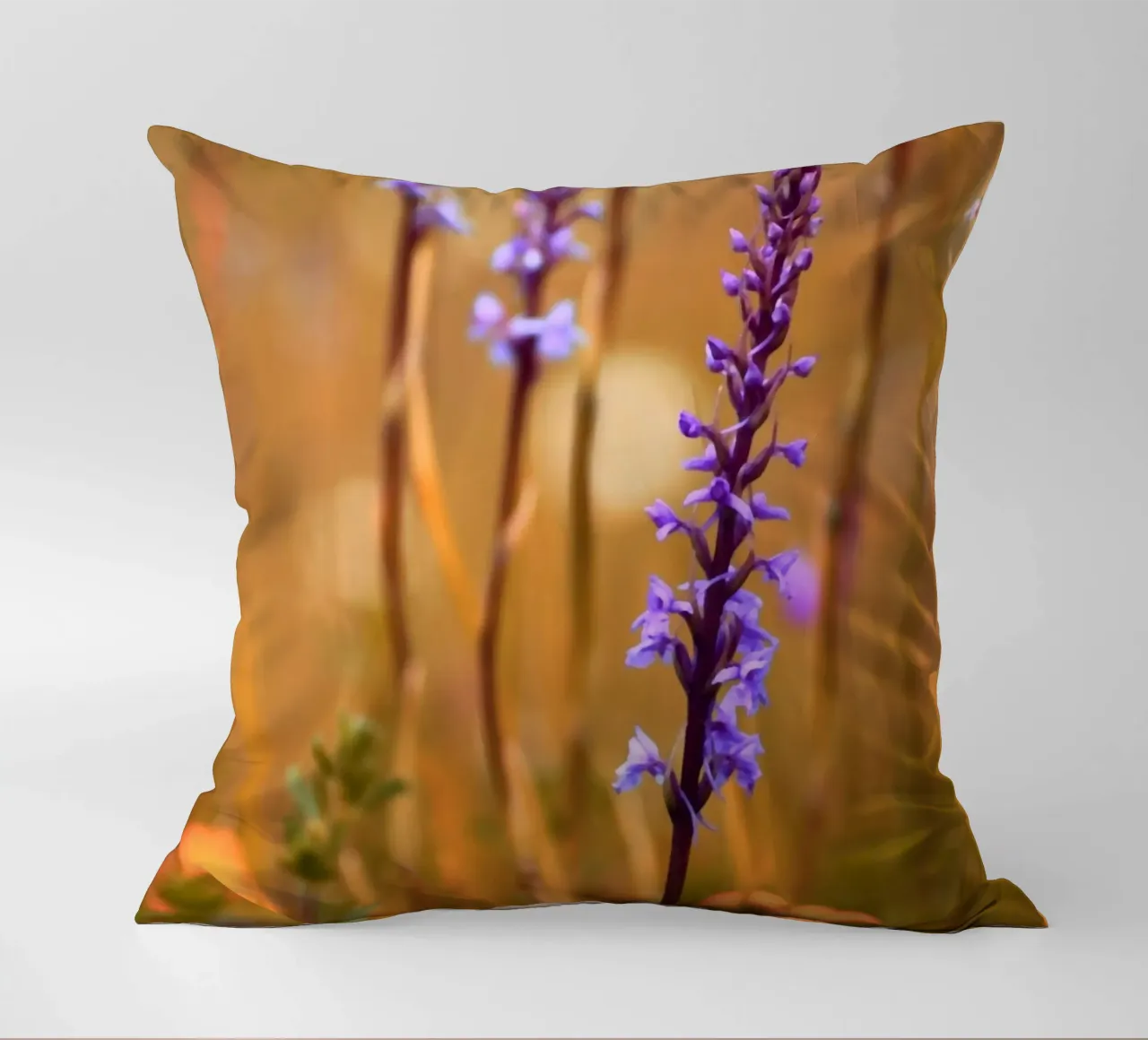 Small purple flowers in the sunshine decorative cushion by Something for you