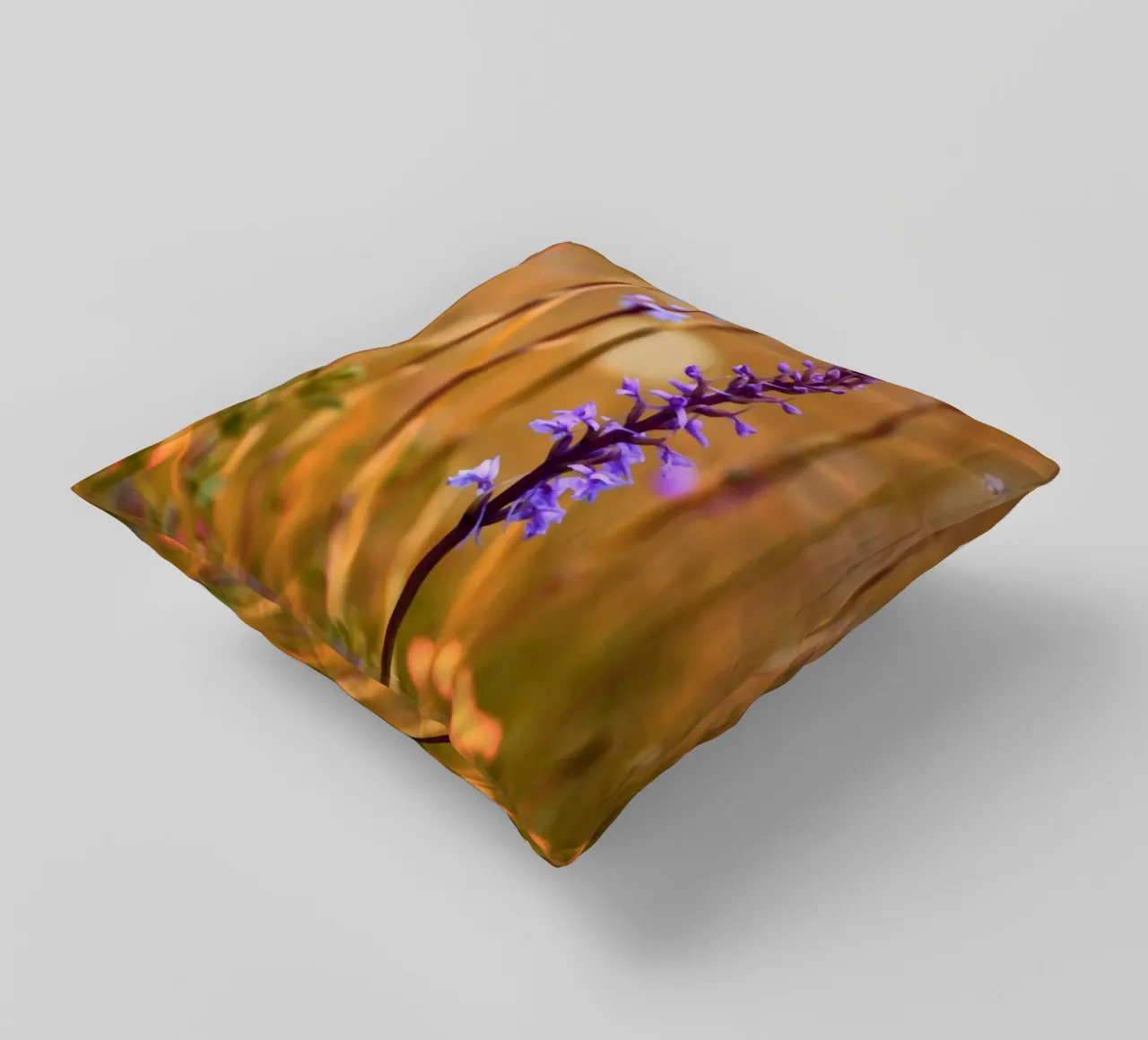 Small purple flowers in the sunshine decorative cushion by Something for you