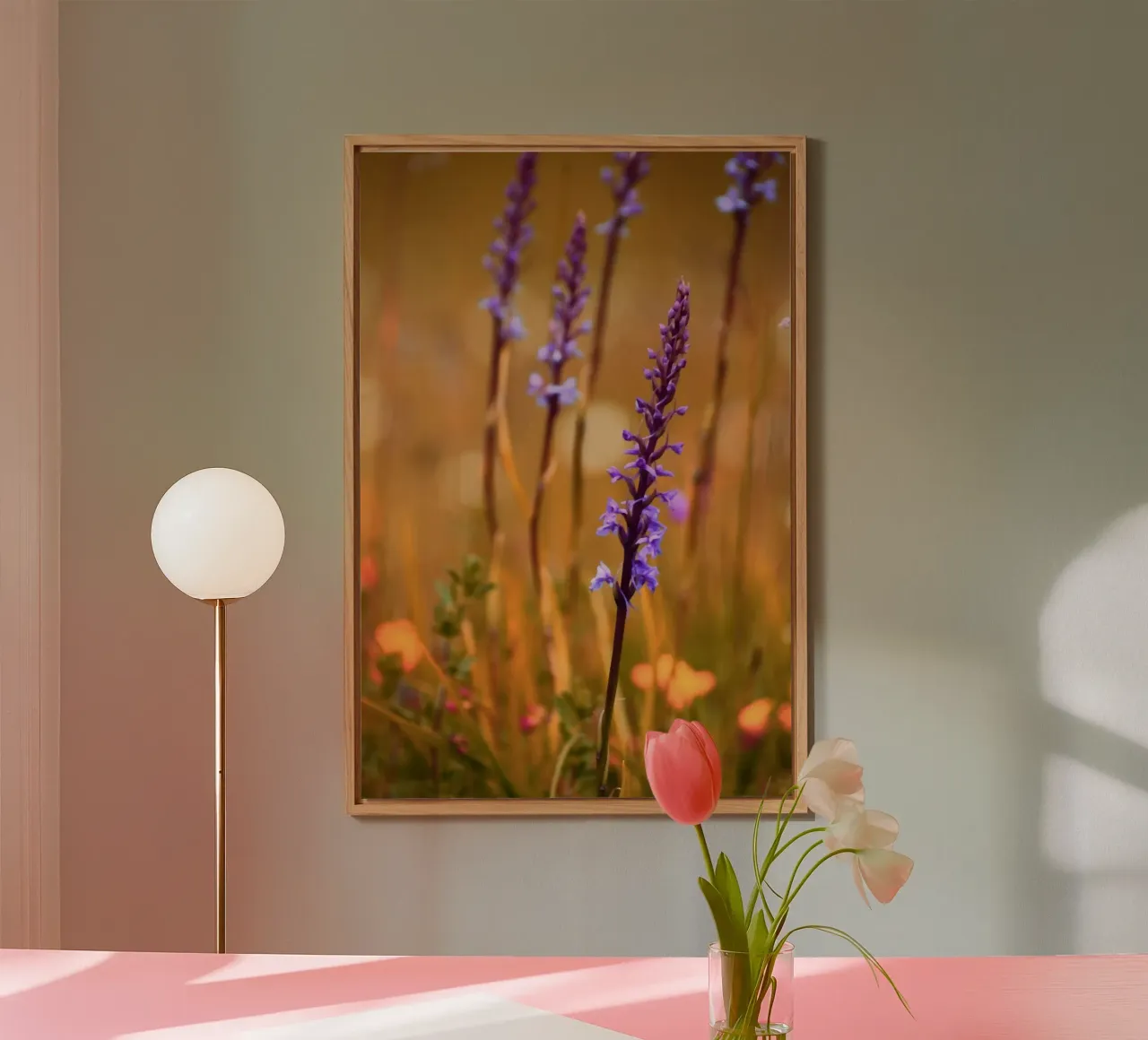 Piccoli fiori viola al sole alluminio dibond da Something for you