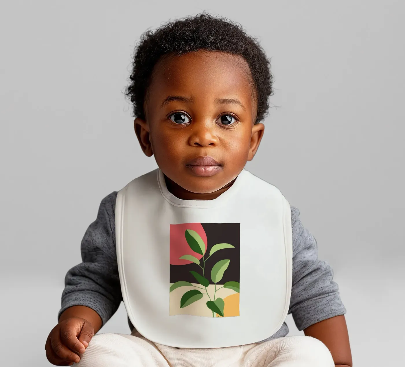 Leaves and Sun baby slabbetje van ThingDesign