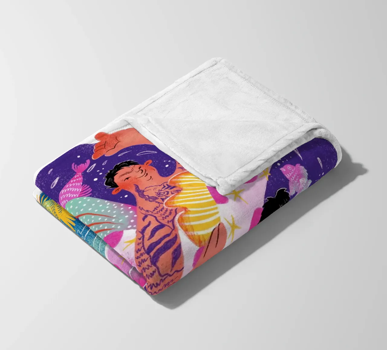 Three brothers and a unicorn float coperta in pile da Moira Scicluna Zahra