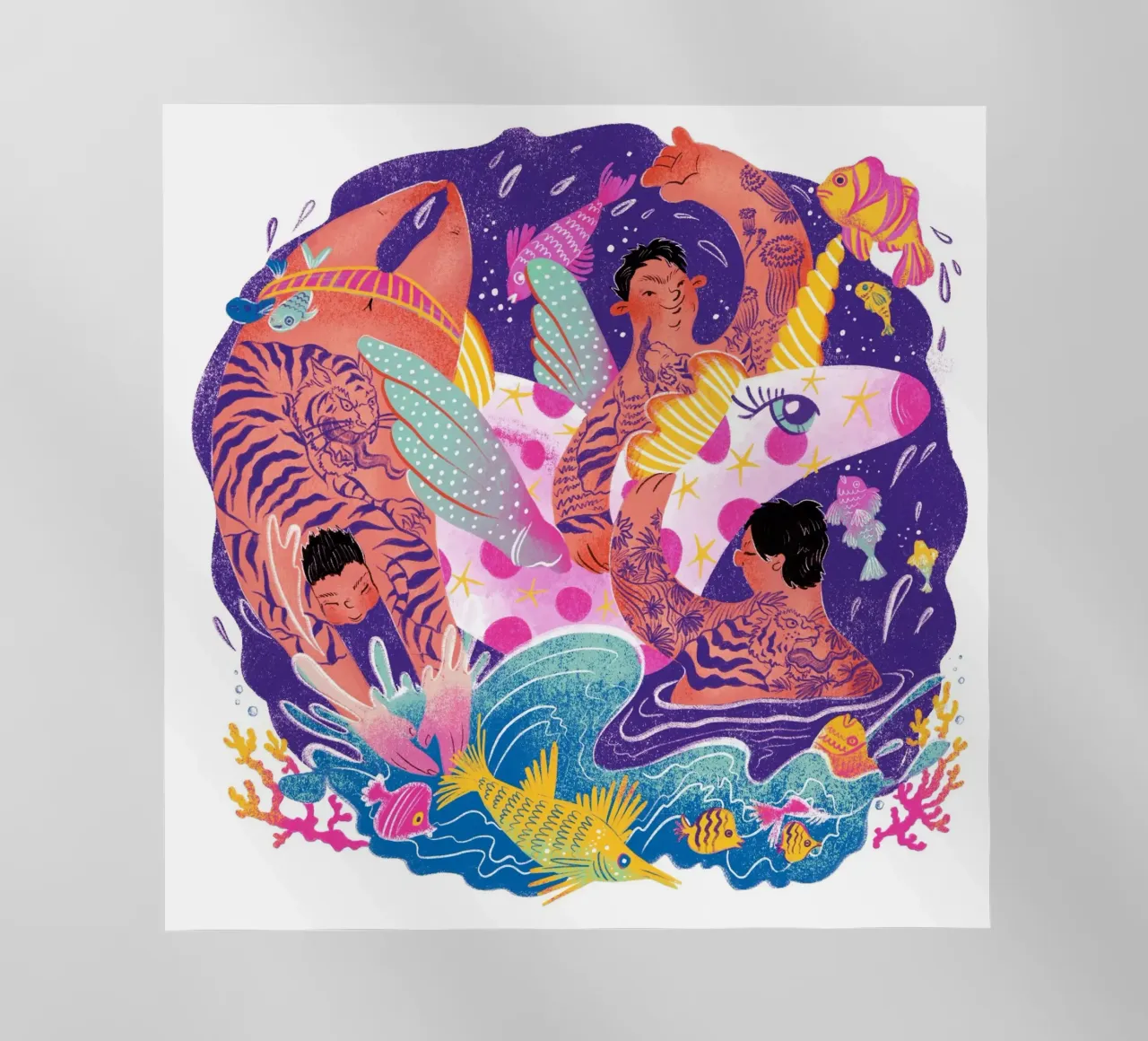 Three brothers and a unicorn float pellicola backlit da Moira Scicluna Zahra