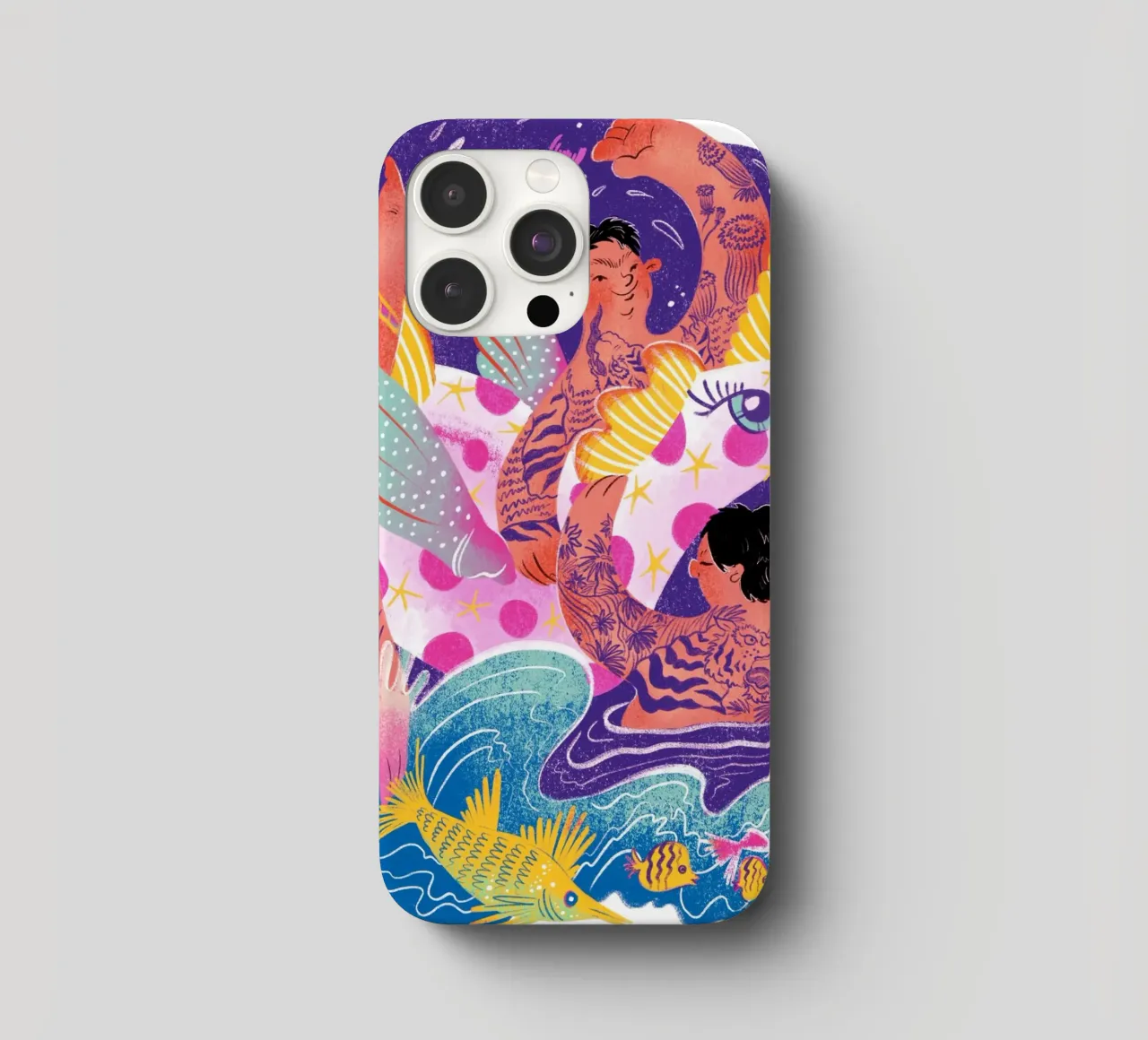 Three brothers and a unicorn float cover iphone da Moira Scicluna Zahra