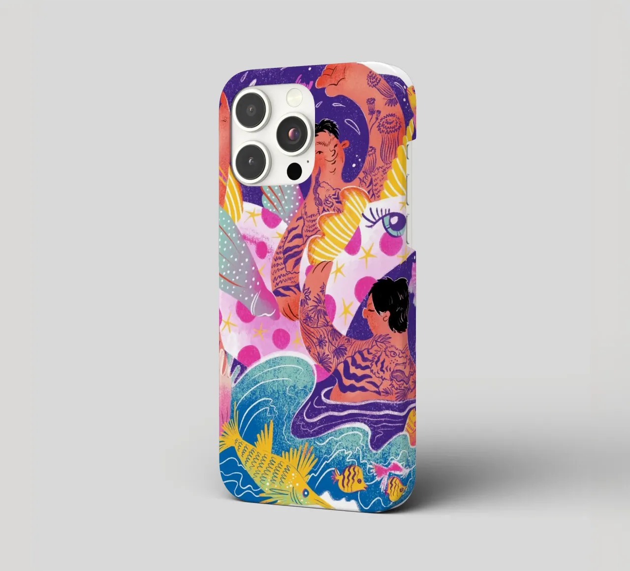 Three brothers and a unicorn float cover iphone da Moira Scicluna Zahra