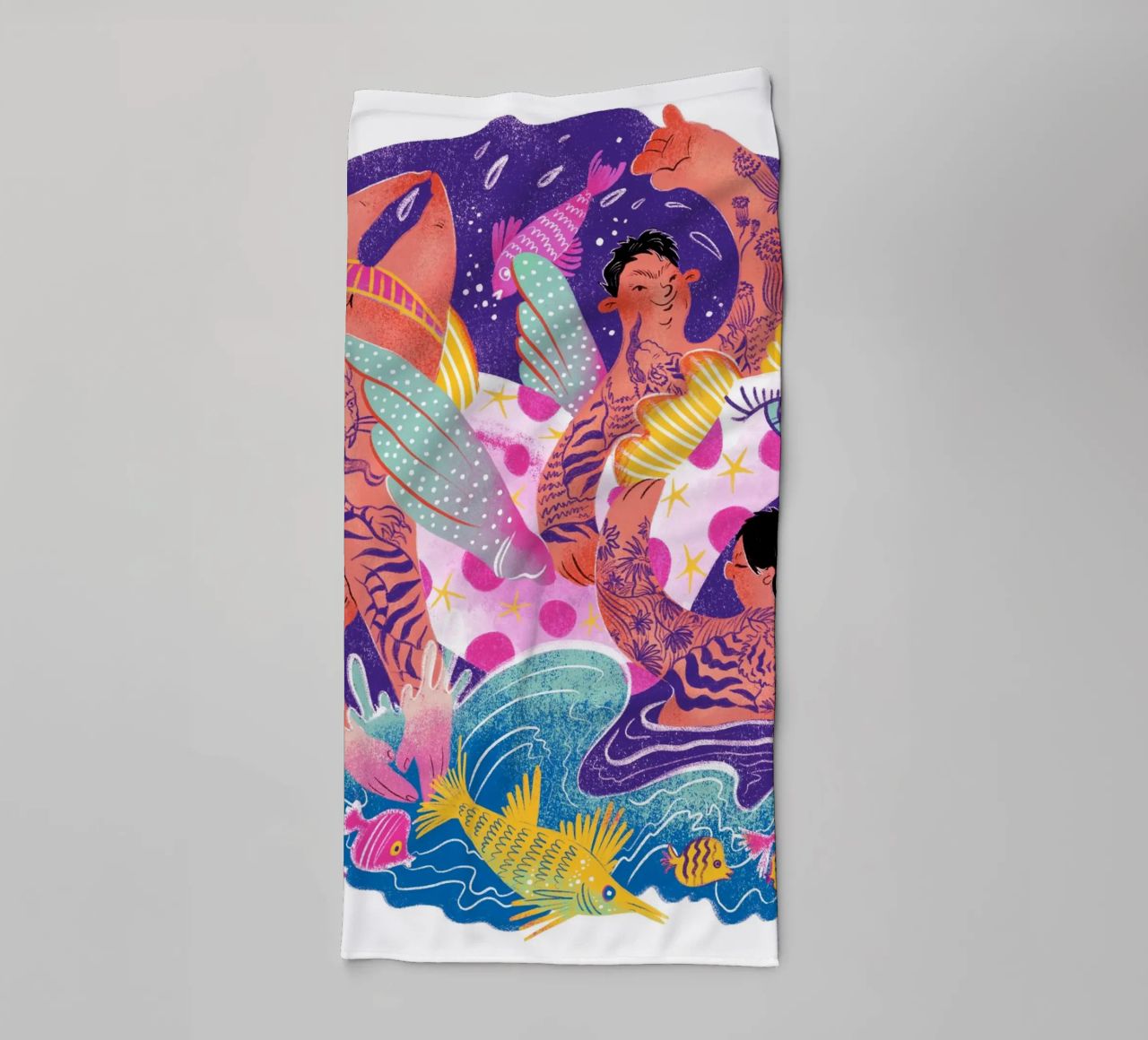 Three brothers and a unicorn float asciugamano da bagno da Moira Scicluna Zahra