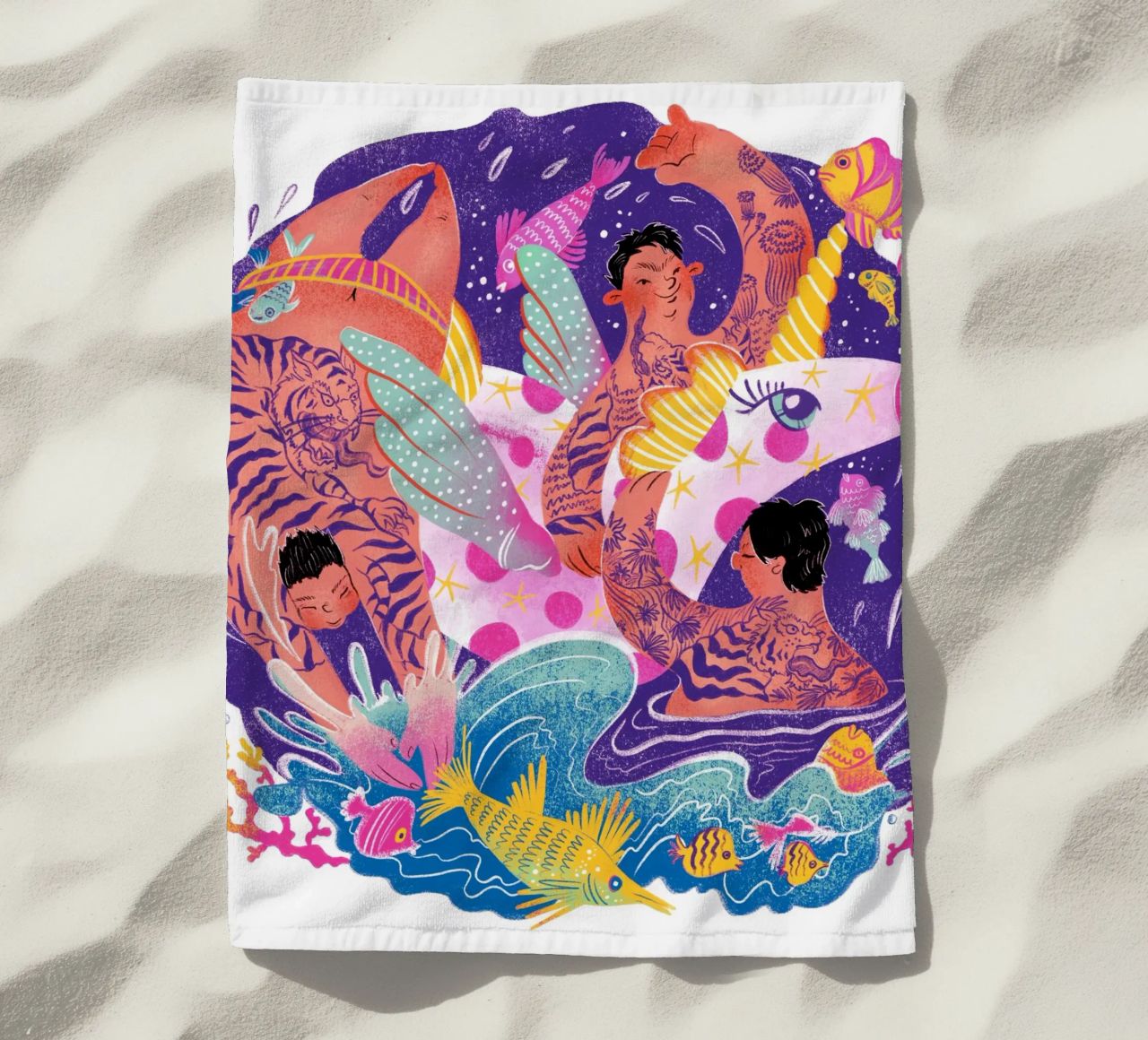 Three brothers and a unicorn float telo mare da Moira Scicluna Zahra