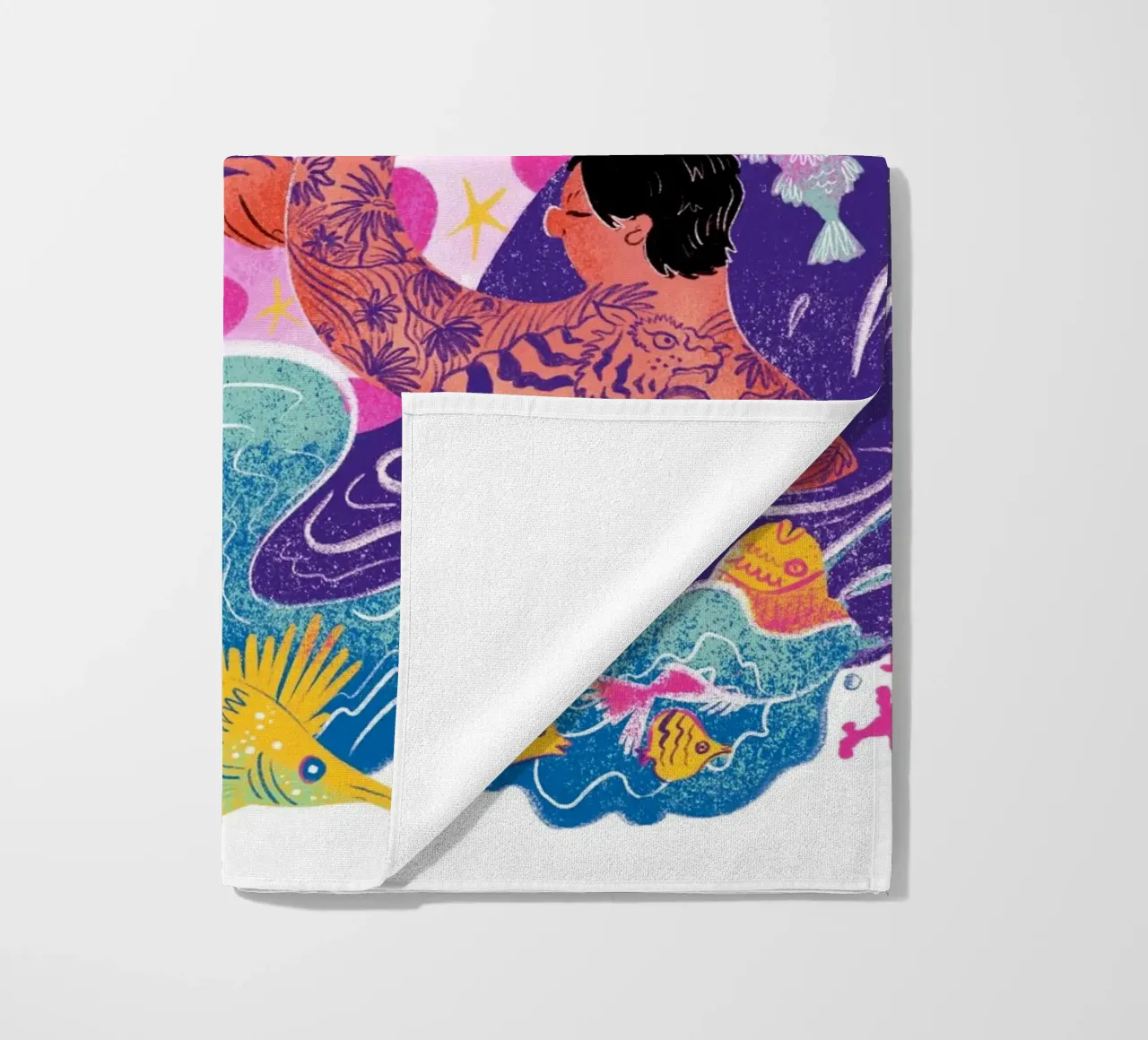 Three brothers and a unicorn float Strandtuch von Moira Scicluna Zahra