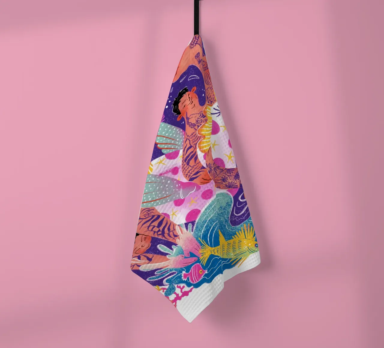 Three brothers and a unicorn float theedoek van Moira Scicluna Zahra