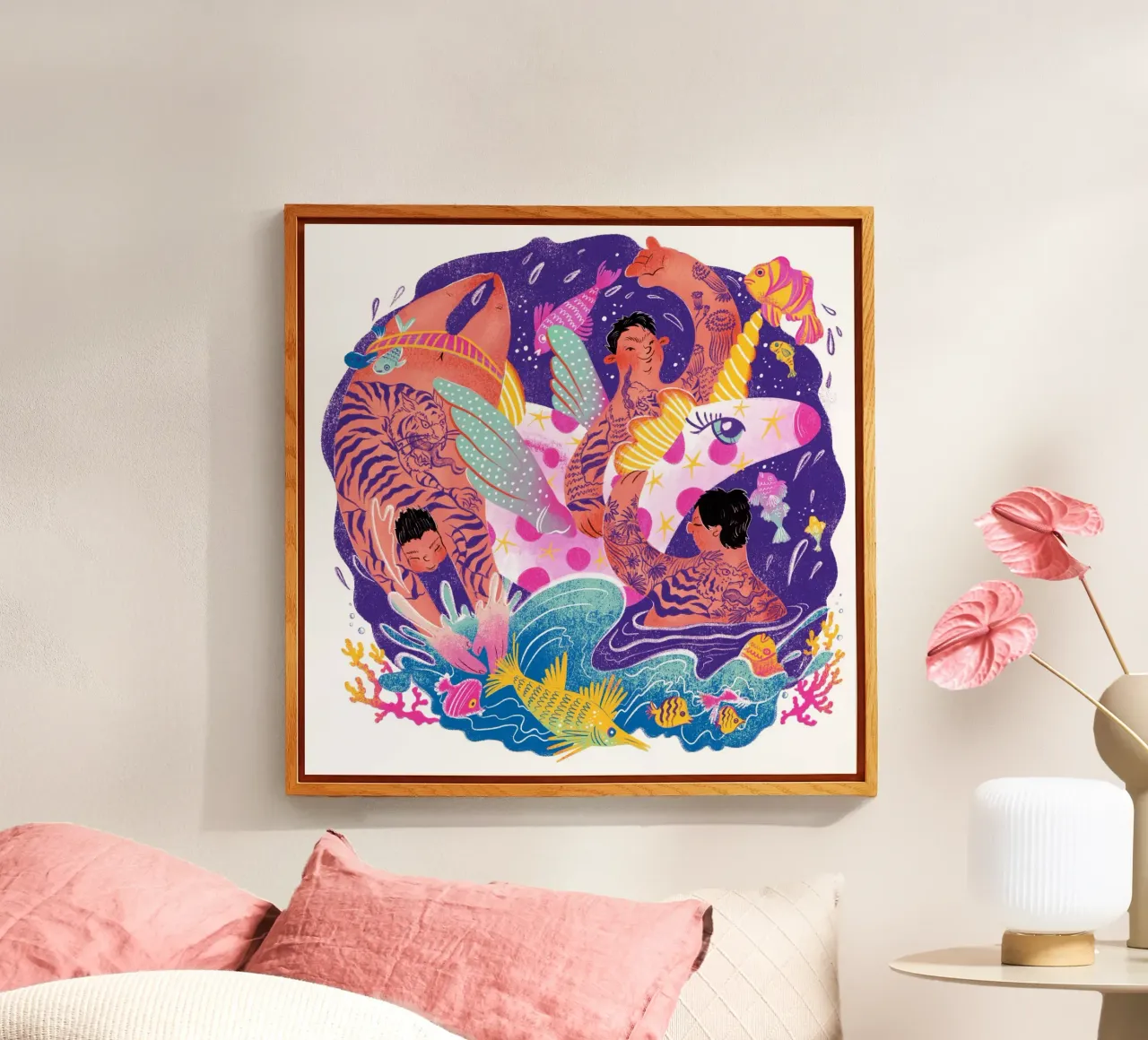 Three brothers and a unicorn float plexiglass da Moira Scicluna Zahra