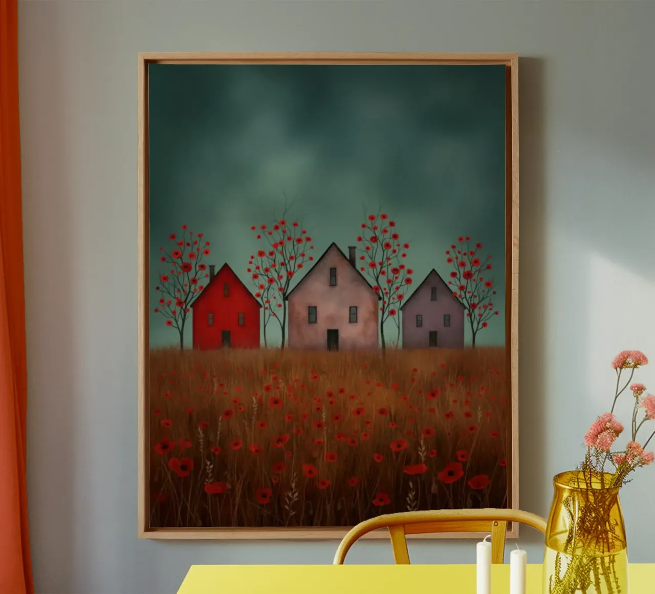 Tre case tela da vincenzomarzocchiartist