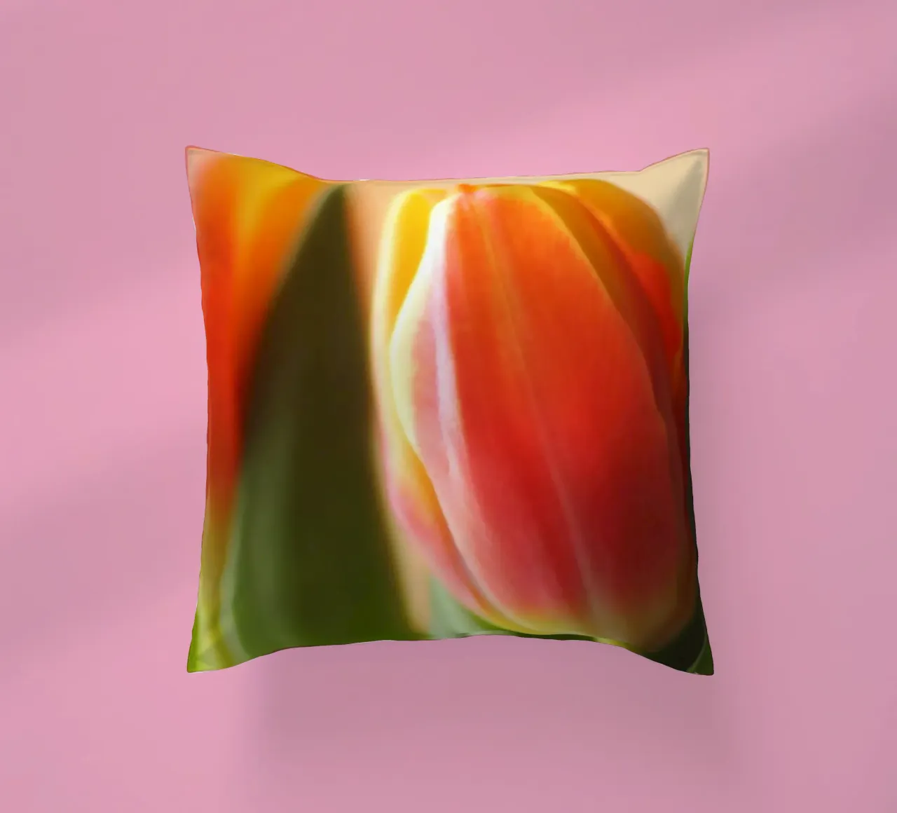 Due tulipani rosso-arancio in una ripresa macro cuscino da Something for you