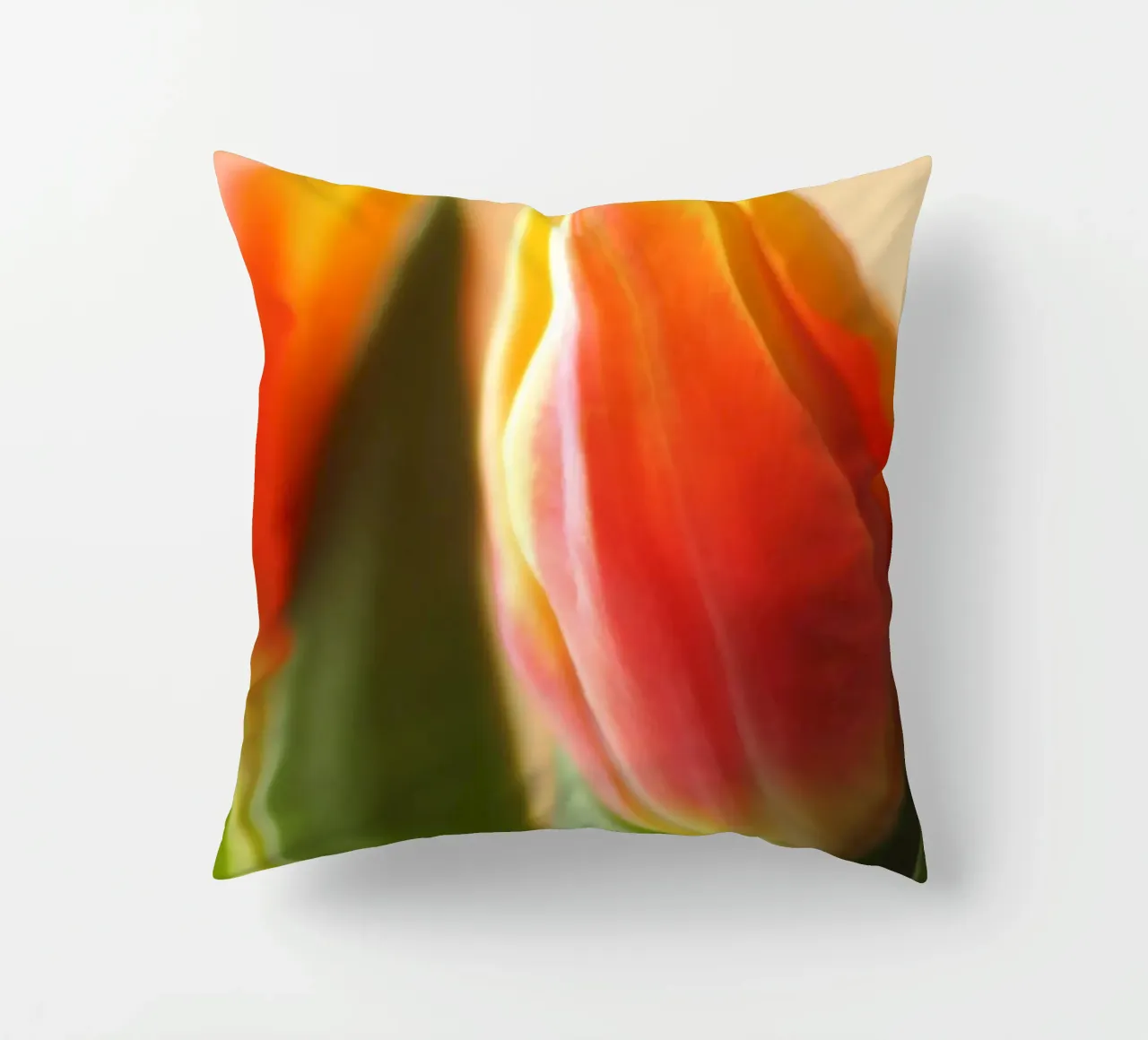 Due tulipani rosso-arancio in una ripresa macro cuscino da Something for you