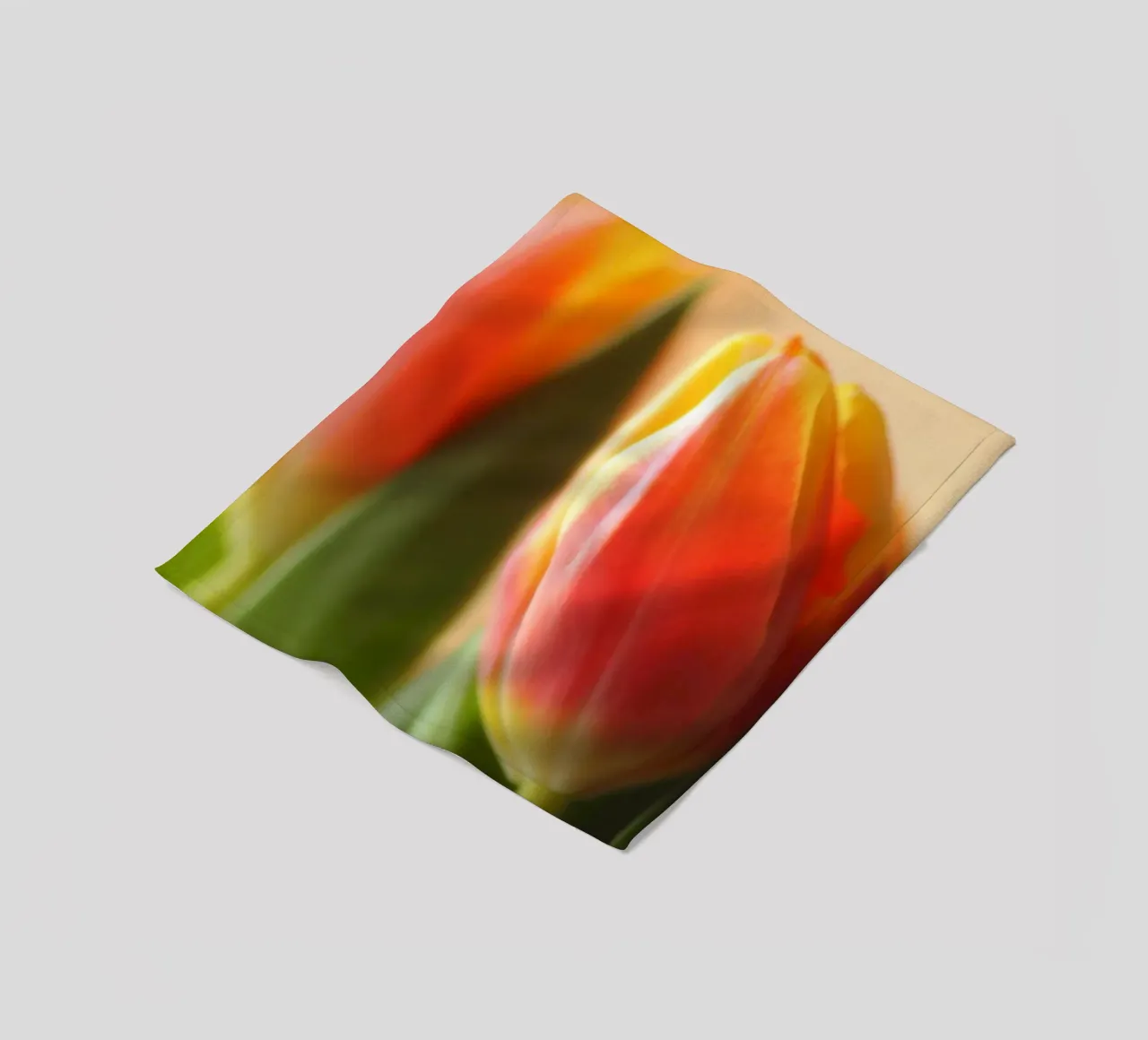 Due tulipani rosso-arancio in una ripresa macro coperta in pile da Something for you