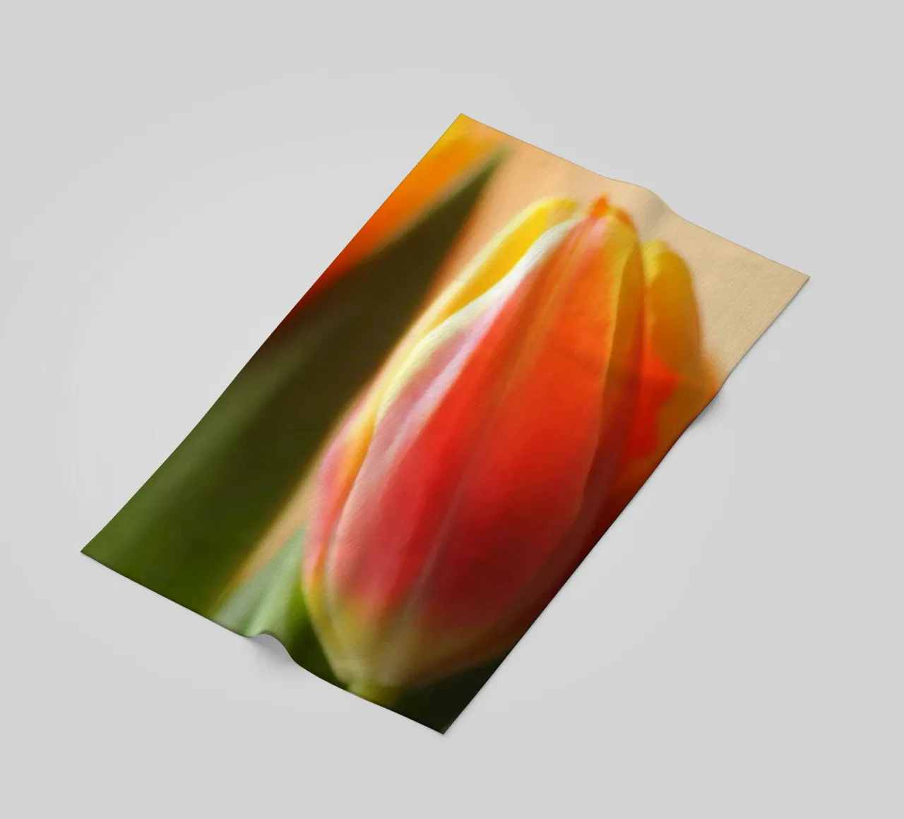 Due tulipani rosso-arancio in una ripresa macro telo mare da Something for you