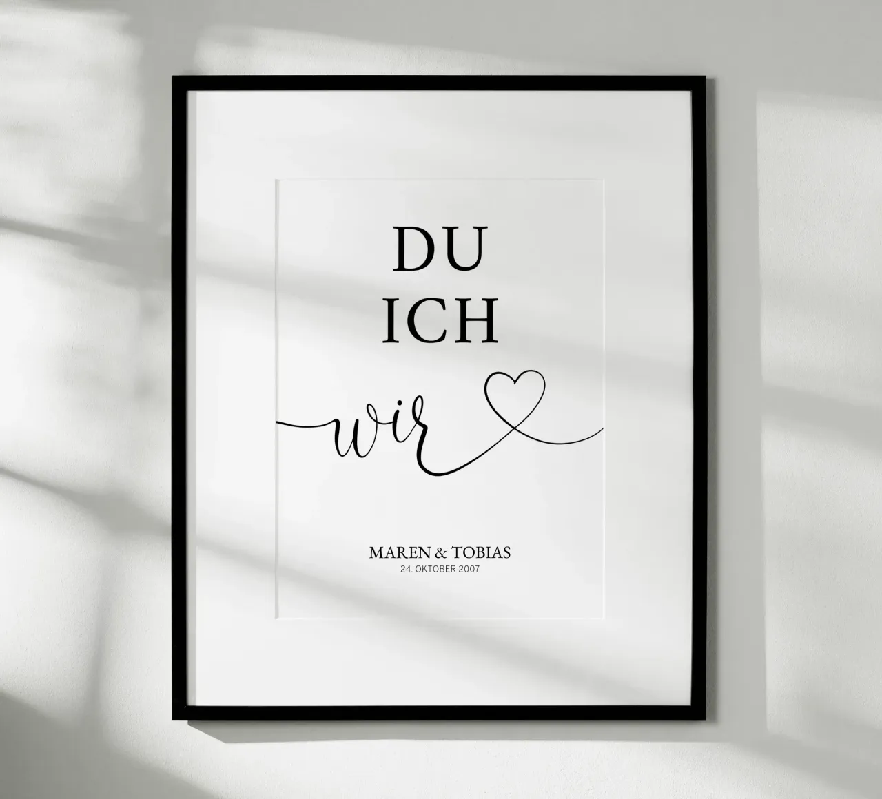 Du Ich Wir poster con telaio in legno da artographieHome