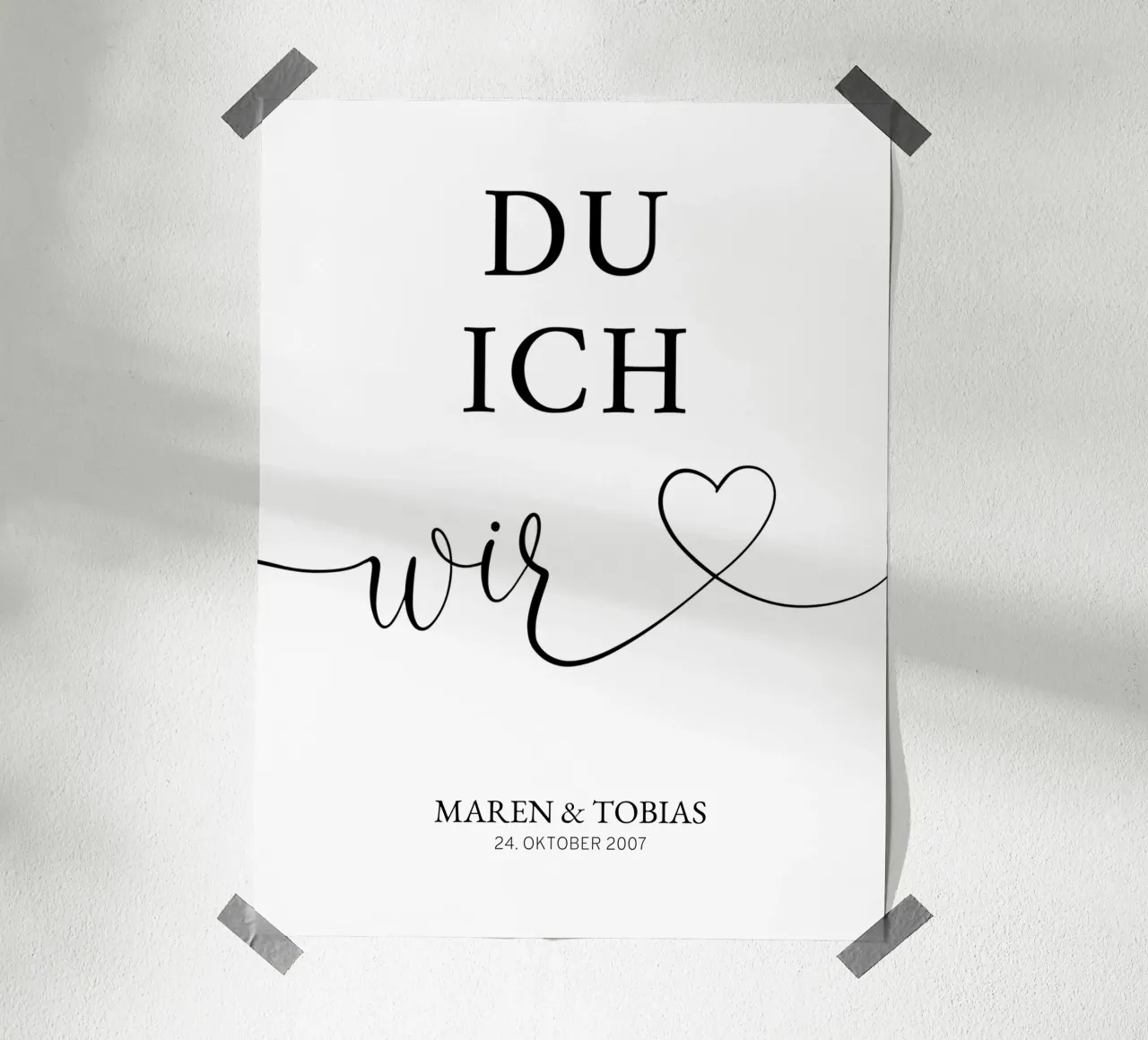 Du Ich Wir poster con telaio in legno da artographieHome