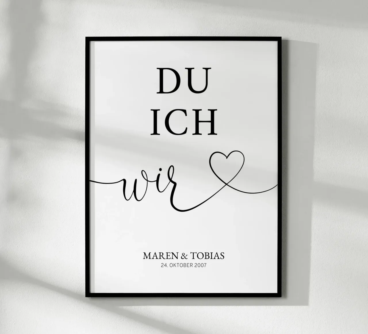 Du Ich Wir poster con telaio in legno da artographieHome