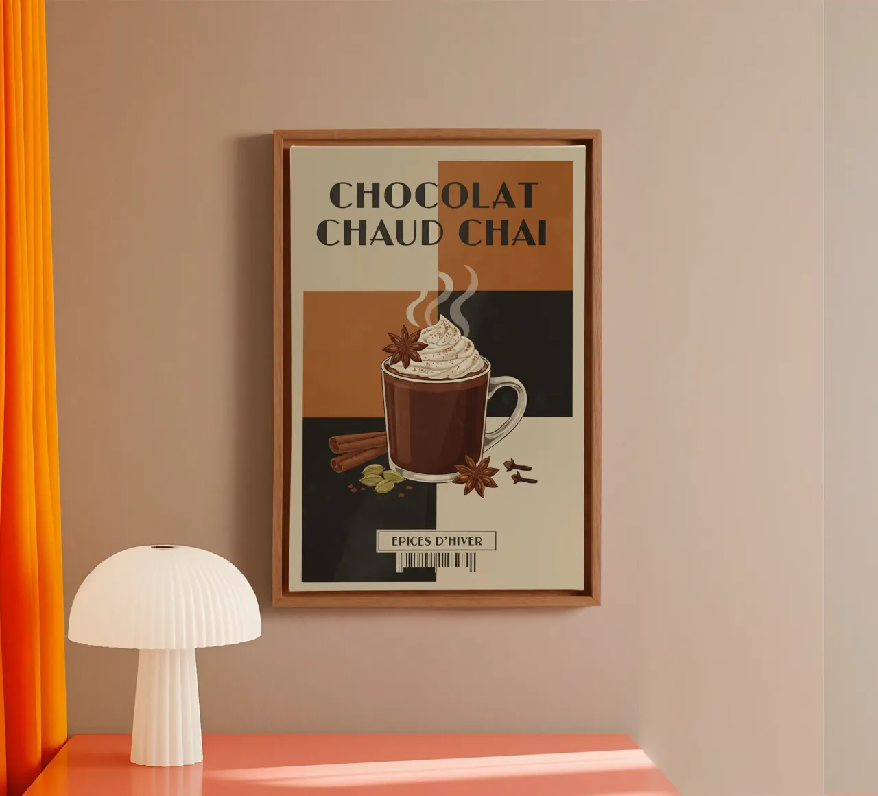 hot chocolate chai canvas by Tasty Colors