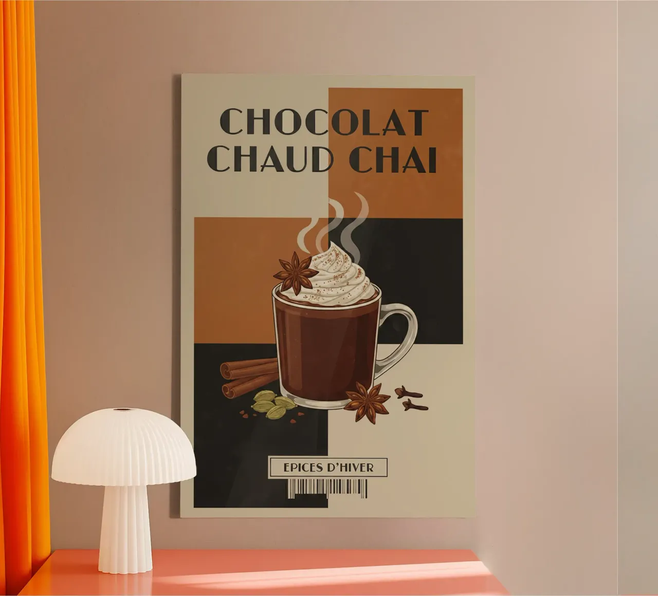 hot chocolate chai canvas by Tasty Colors
