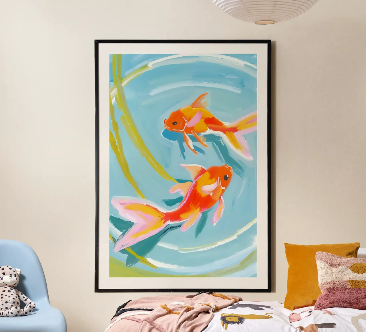 Zwei Fische im Teich poster da Ohkimiko