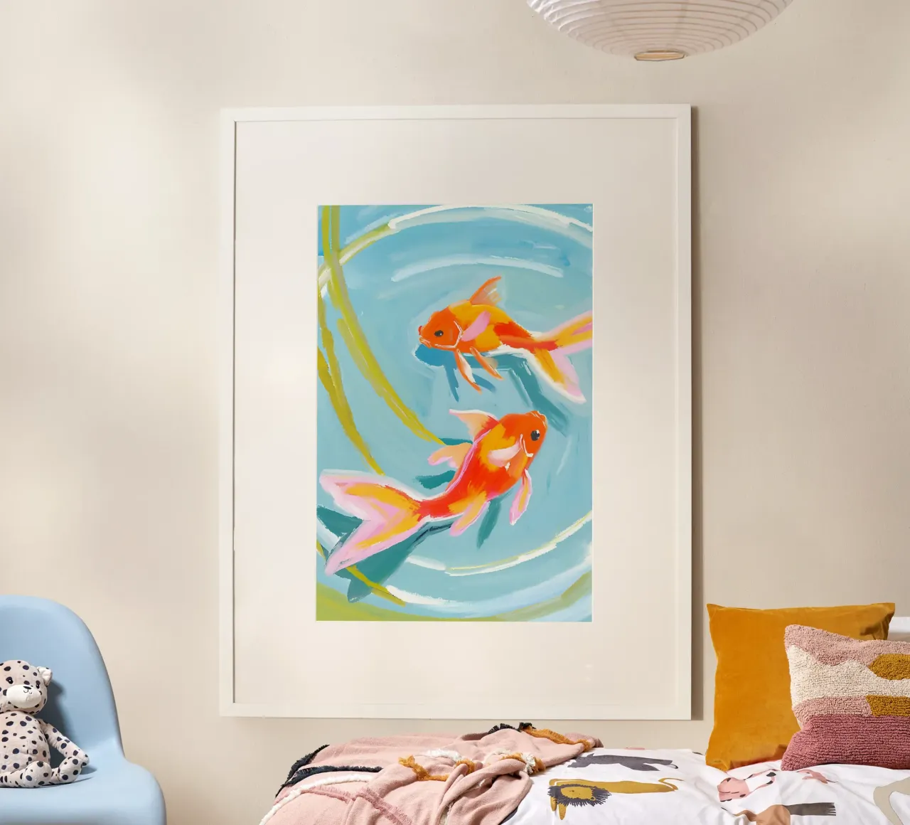Zwei Fische im Teich poster da Ohkimiko