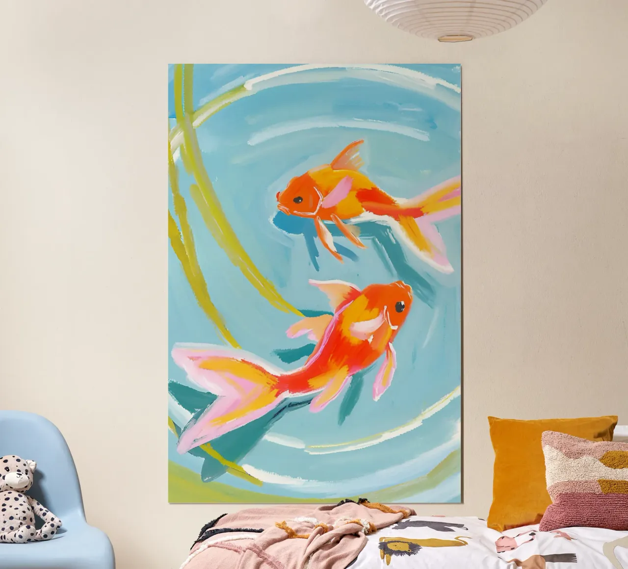 Zwei Fische im Teich poster da Ohkimiko