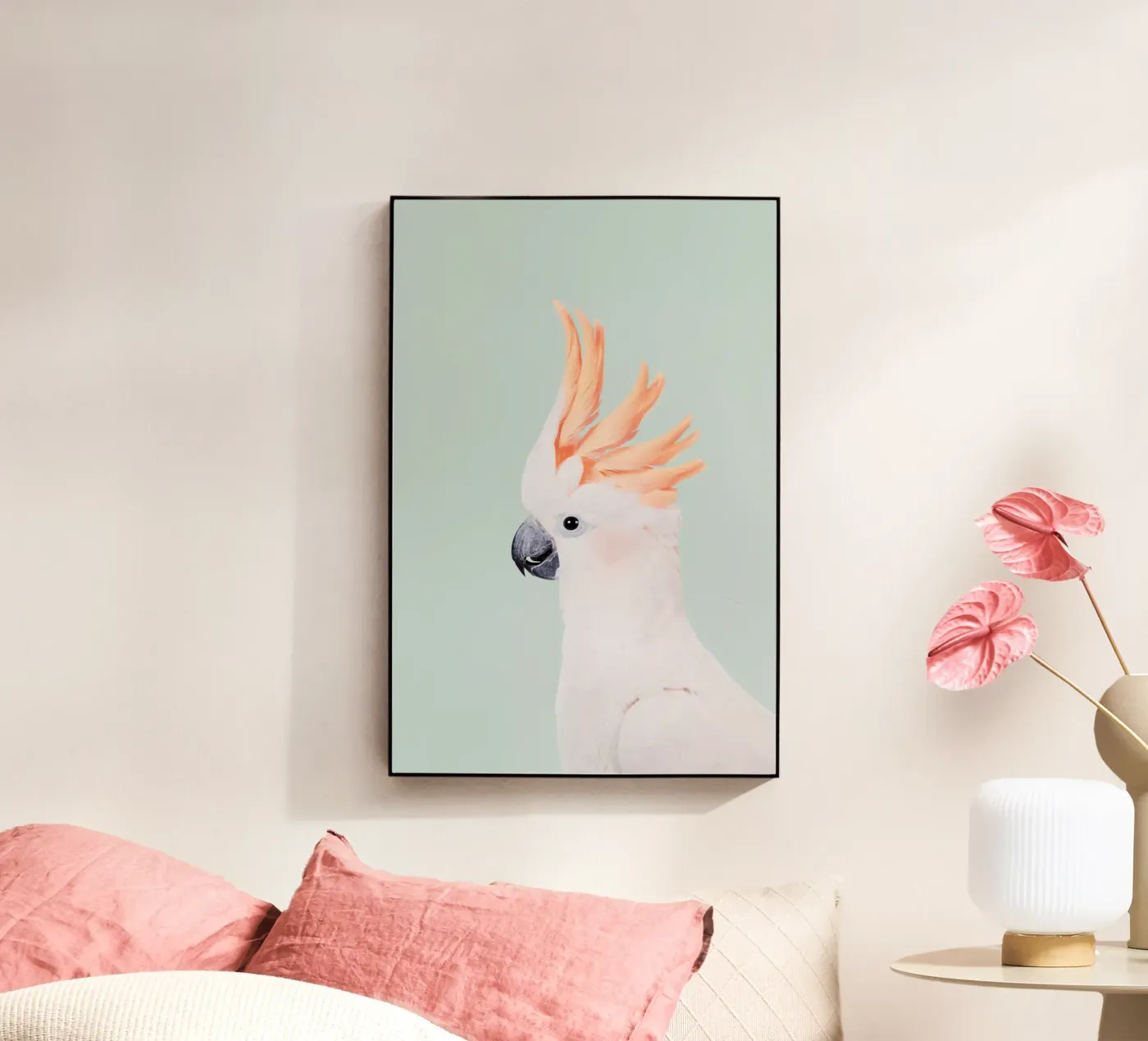 Cockatoo on Mint plexiglass da Kathrin Pienaar