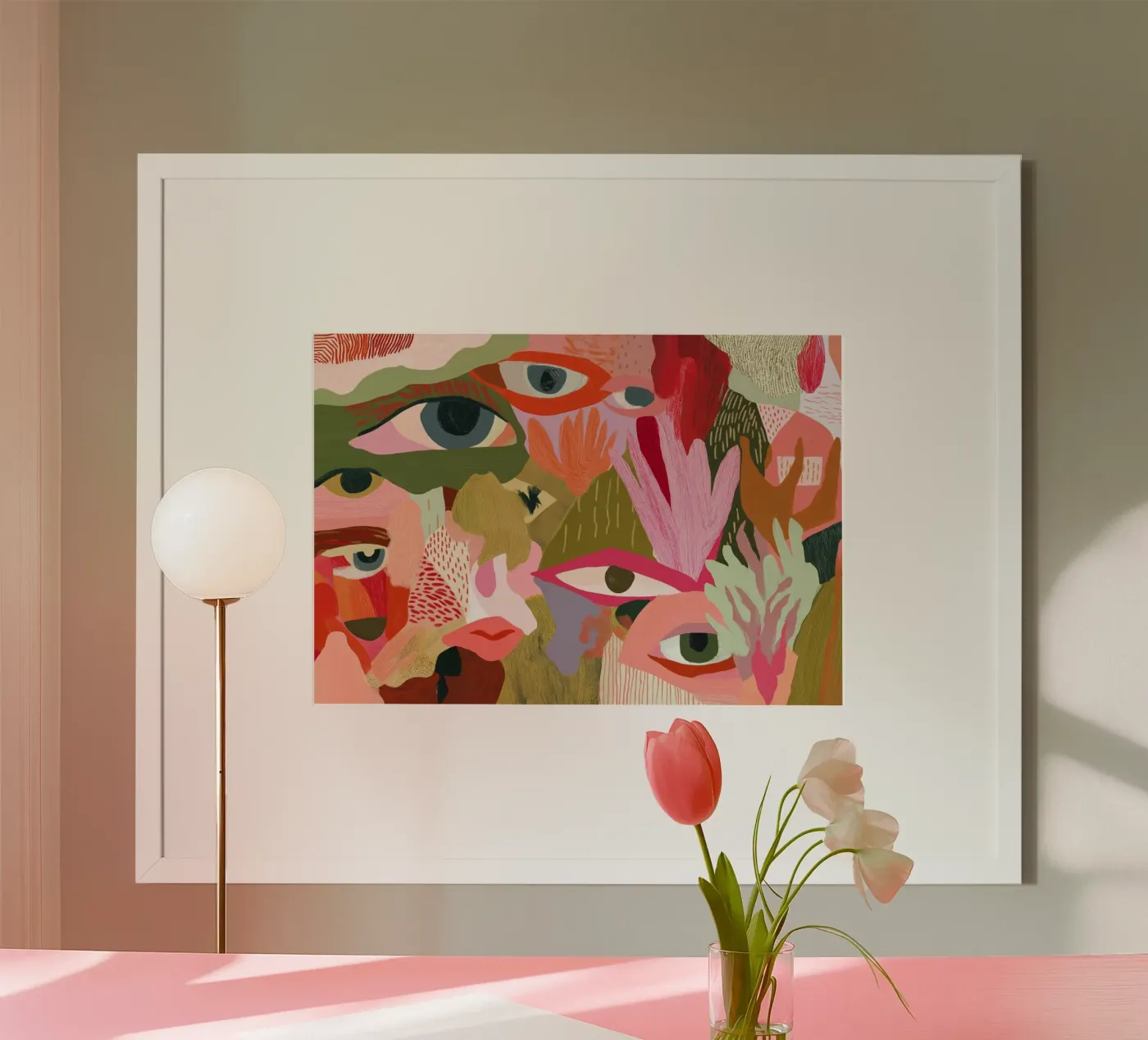Sguardi astratti: patchwork di volti e texture poster da Atelier Texture