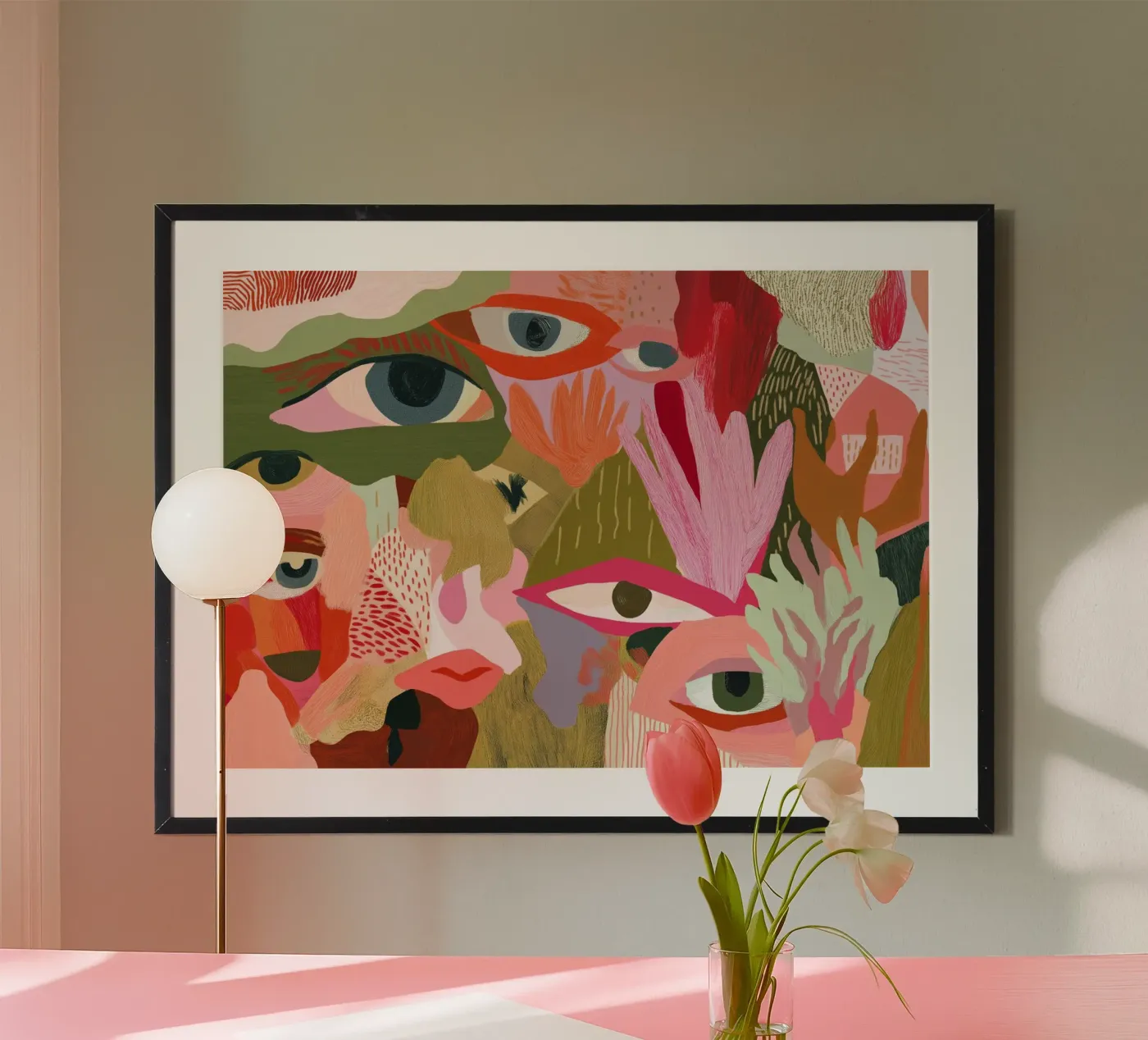 Sguardi astratti: patchwork di volti e texture poster da Atelier Texture