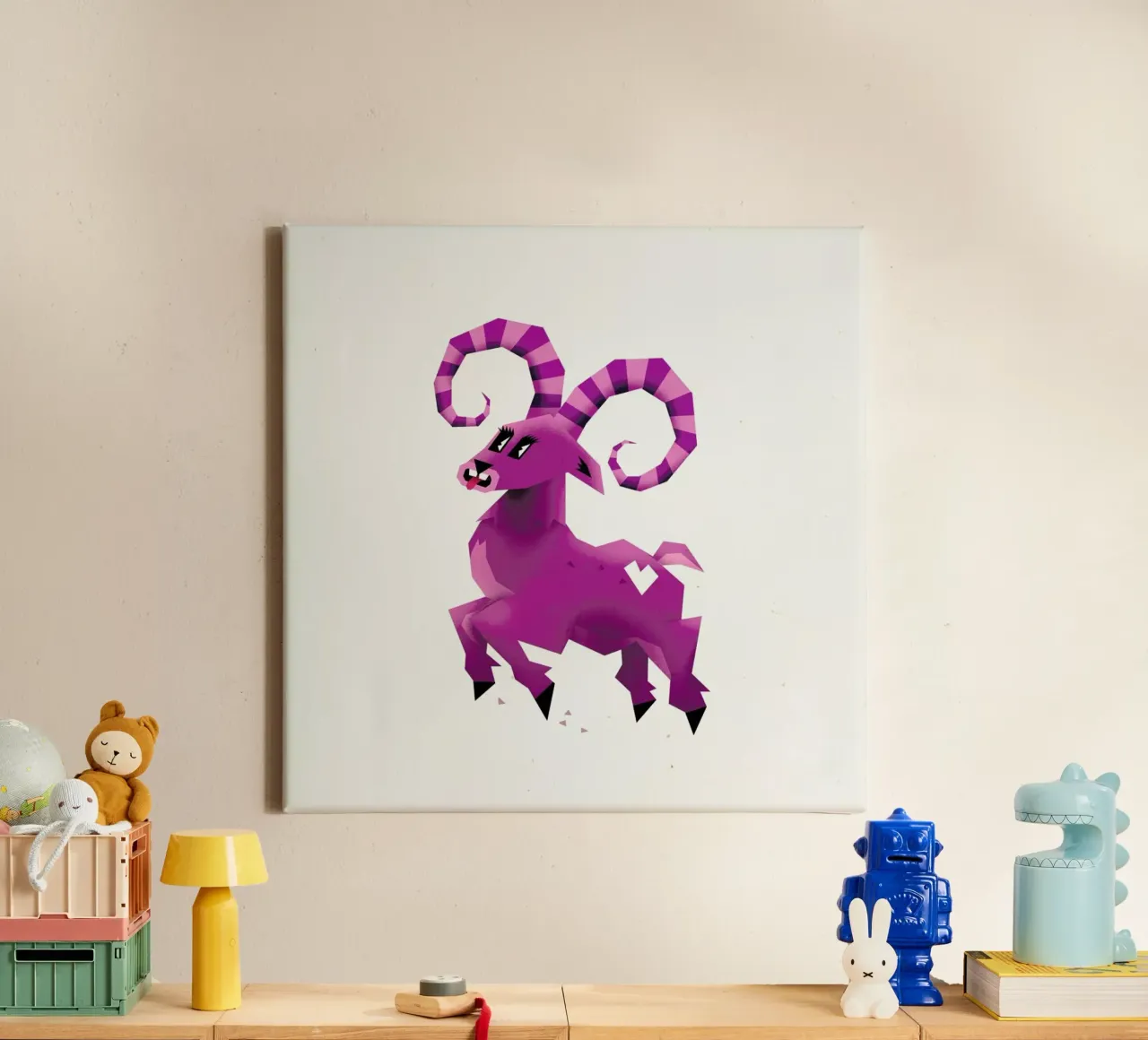Aries canvas met Baklijst van Yetiland