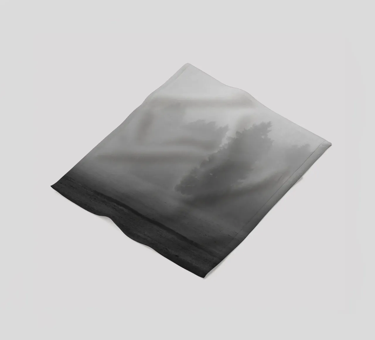 Meadow and trees in the fog fleece blanket by Something for you