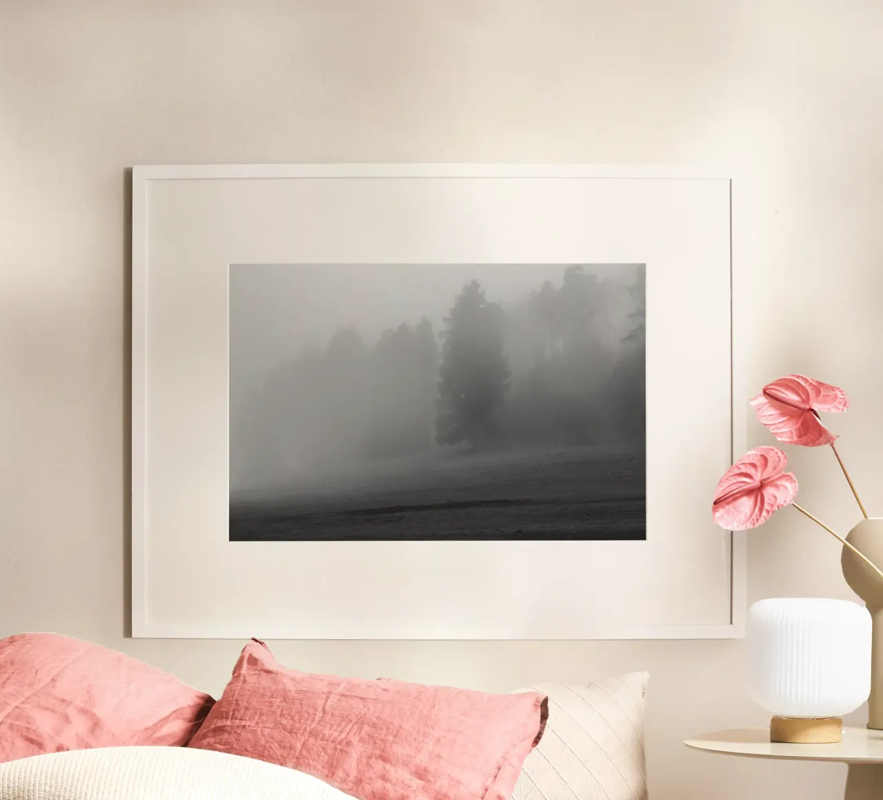 Meadow and trees in the fog hahnemühle by Something for you