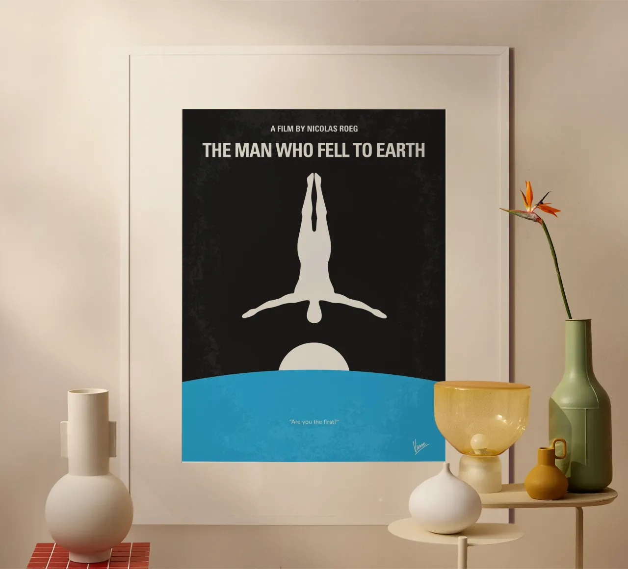 No208 My The Man Who Fell to Earth minimal movie poster poster con telaio in alluminio da Chungkong