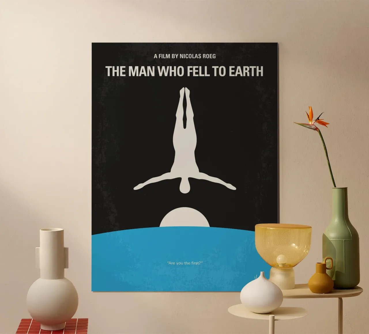 No208 My The Man Who Fell to Earth minimal movie poster poster con telaio in alluminio da Chungkong