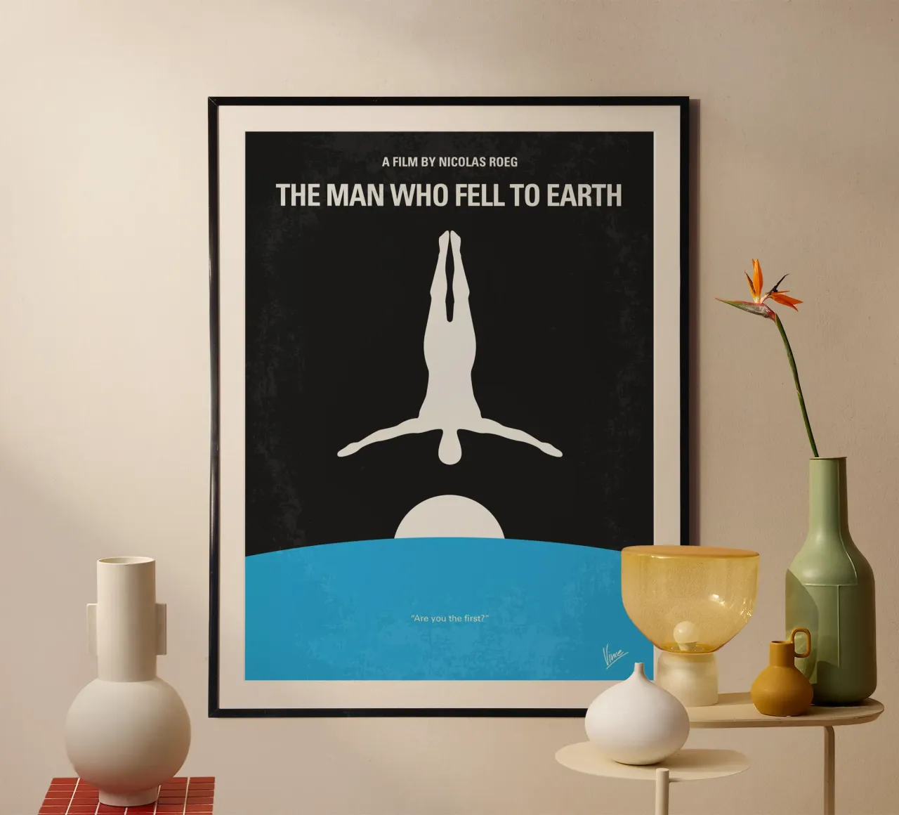No208 My The Man Who Fell to Earth minimal movie poster poster con telaio in alluminio da Chungkong